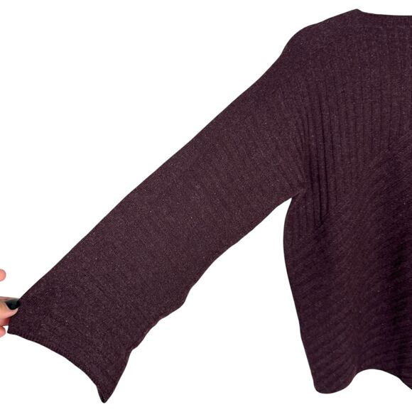 Eileen Fisher Ribbed Boatneck Cashmere Purple Sweater PS Petite Small 6 - 8 - Picture 6 of 8